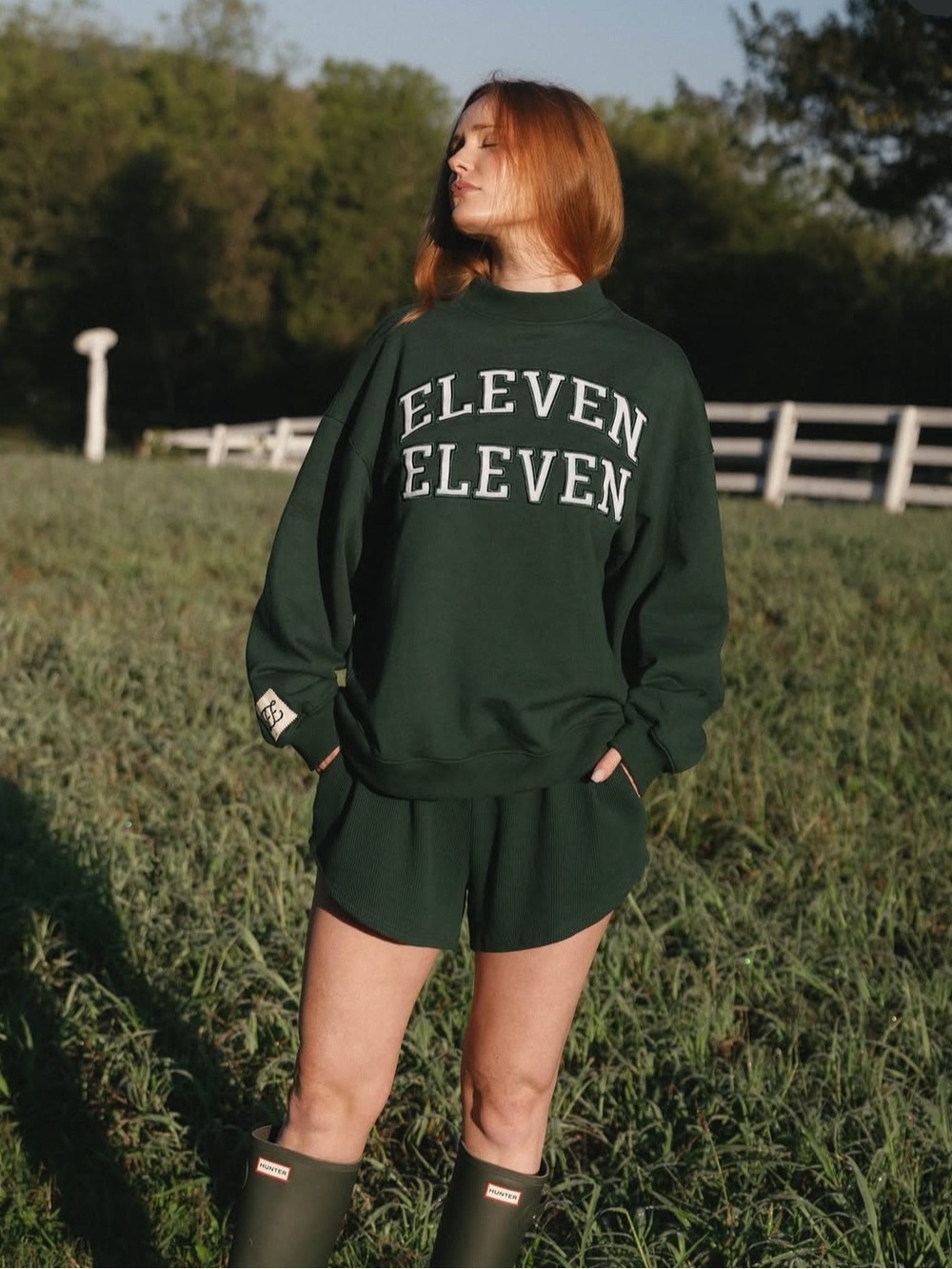 Eleven Eleven Vintage Mockneck Oversized Pullover Sweater Graphic Heavyweight
